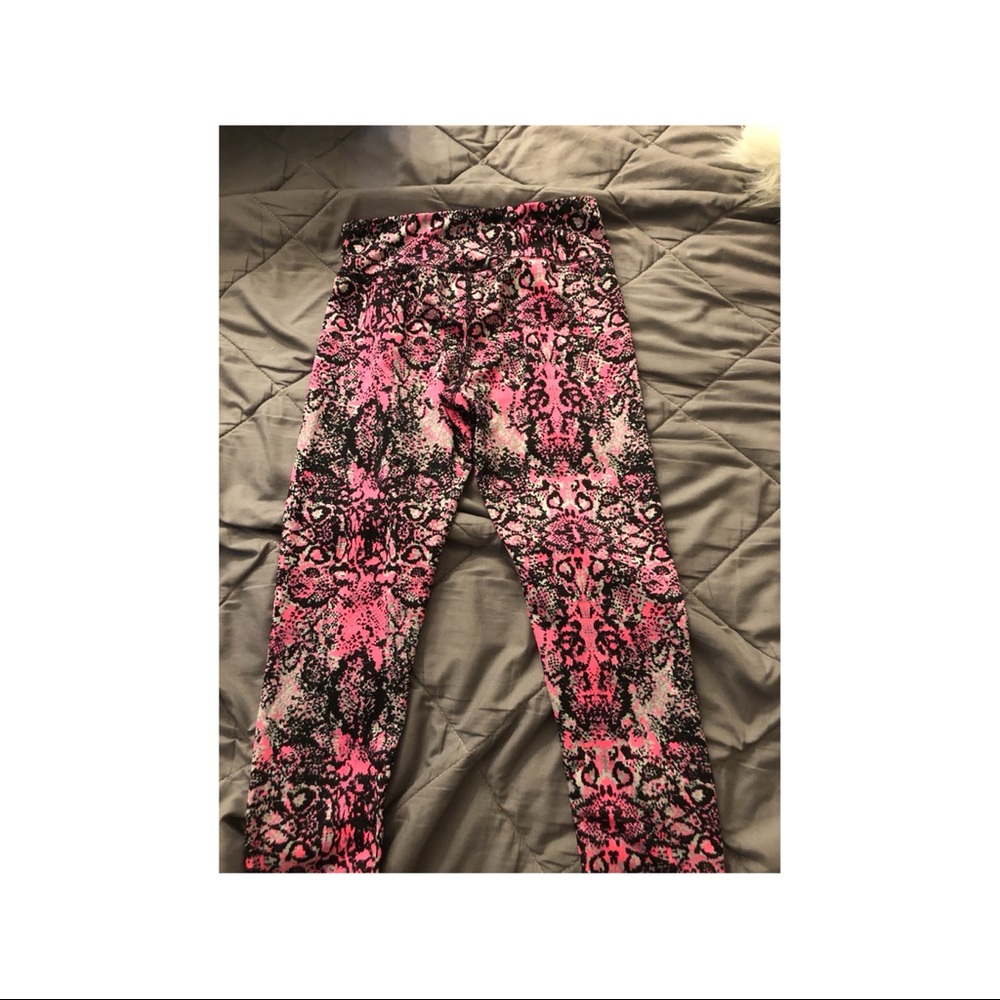 Pink snake print leggings (xs)